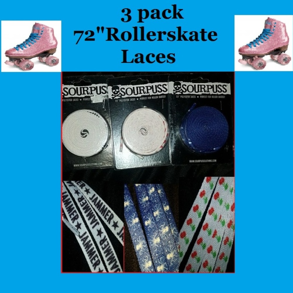 3pk Sourpuss 72" Shoe Laces 1-Jammer 1-Octopus 1-Cherry